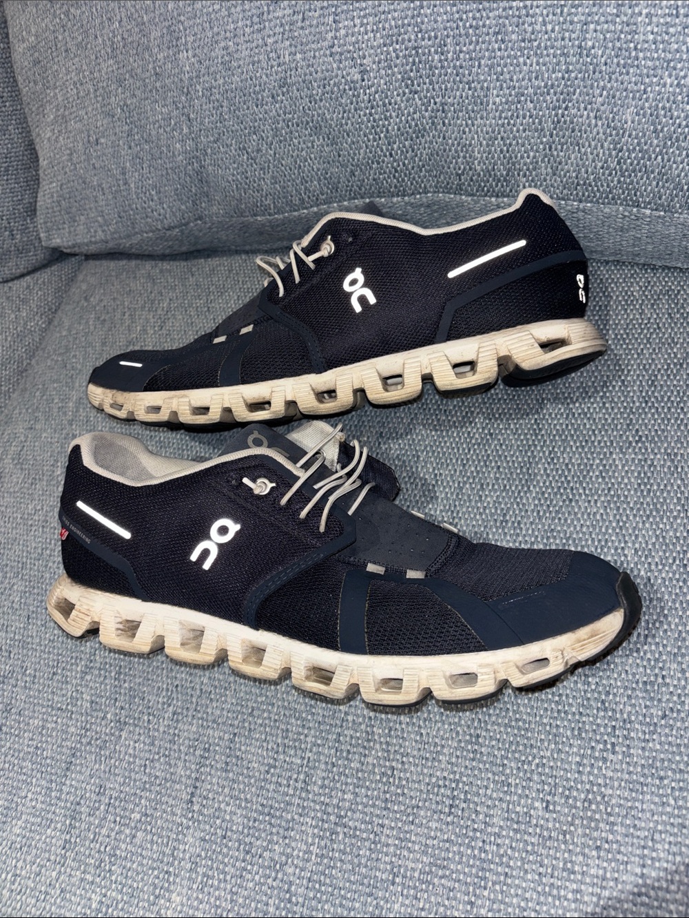 On cloud 5 Navy Trainers! Men’s 12
